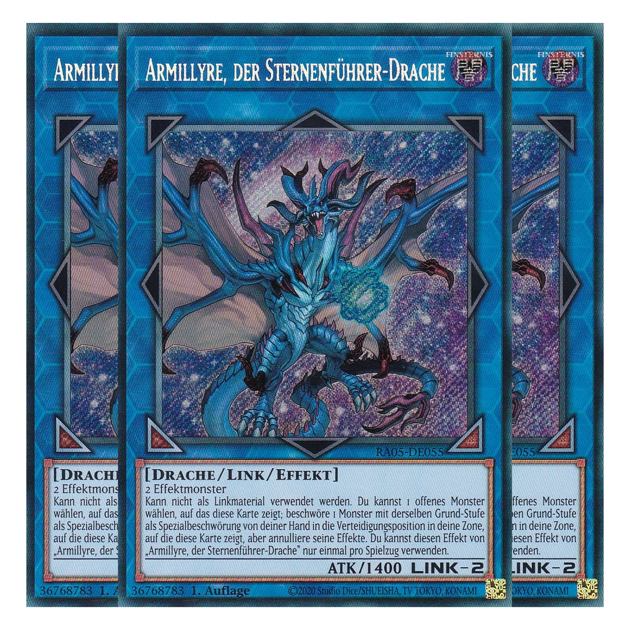 Armillyre, der Sternenführer-Drache - RA05-DE055 - Secret Rare - Deutsch - Rarity Collection 5 - Yugioh - Playset (3 Kopien)