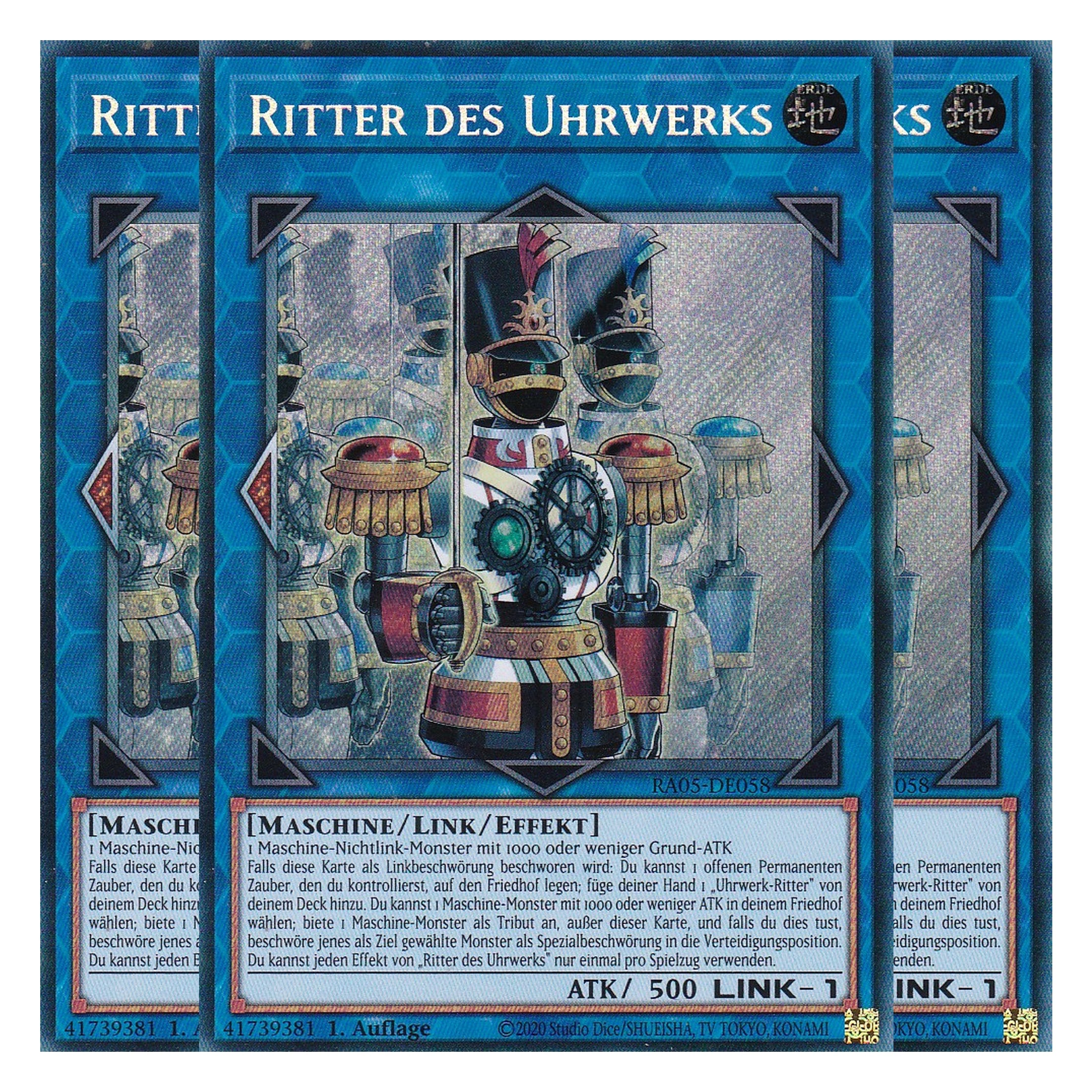 Ritter des Uhrwerks - RA05-DE058 - Secret Rare - Deutsch - Rarity Collection 5 - Yugioh - Playset (3 Kopien)
