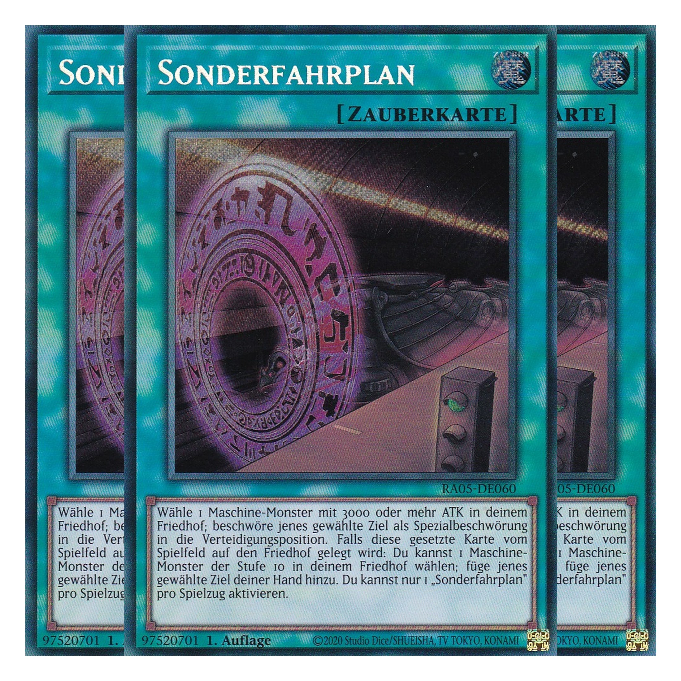 Sonderfahrplan - RA05-DE060 - Secret Rare - Deutsch - Rarity Collection 5 - Yugioh - Playset (3 Kopien)