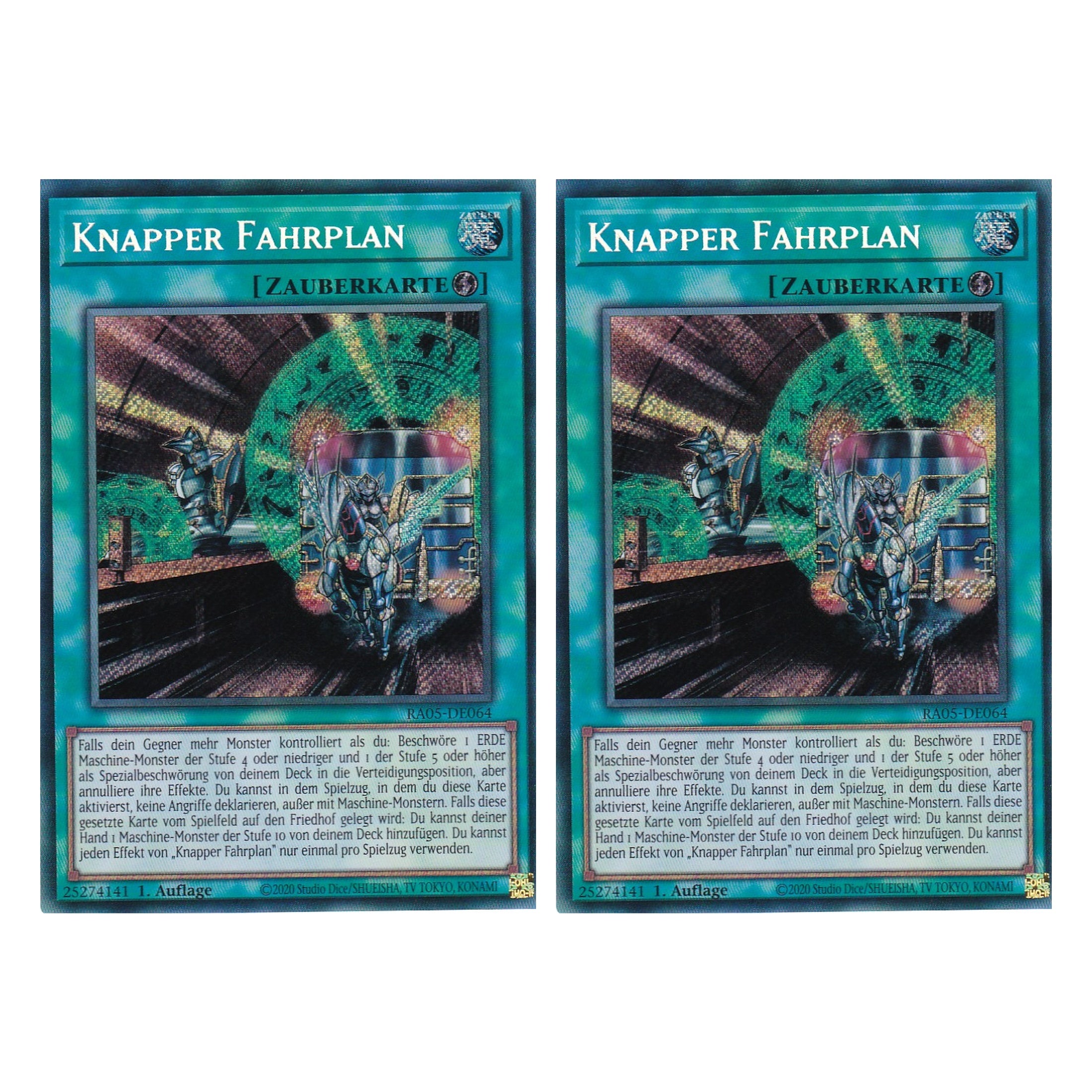 Knapper Fahrplan - RA05-DE064 - Secret Rare - Deutsch - Rarity Collection 5 - Yugioh - Duo Set (2 Stück)
