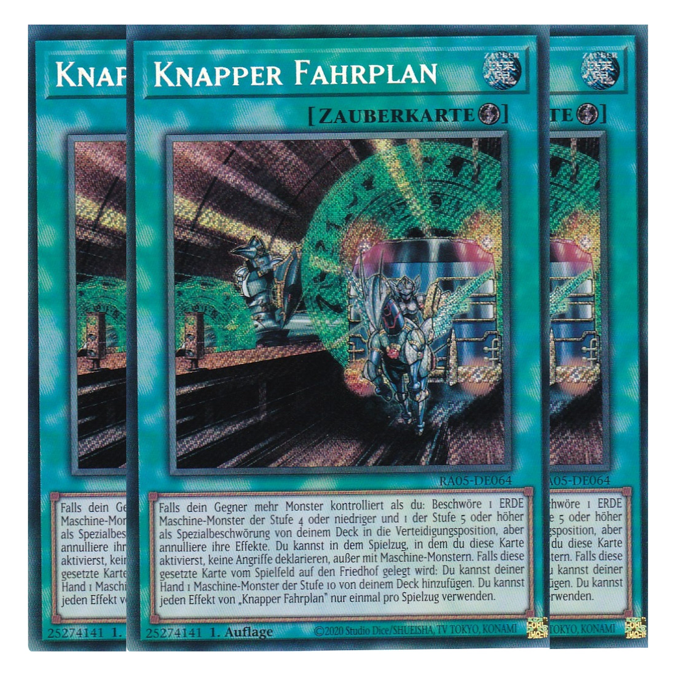 Knapper Fahrplan - RA05-DE064 - Secret Rare - Deutsch - Rarity Collection 5 - Yugioh - Playset (3 Kopien)