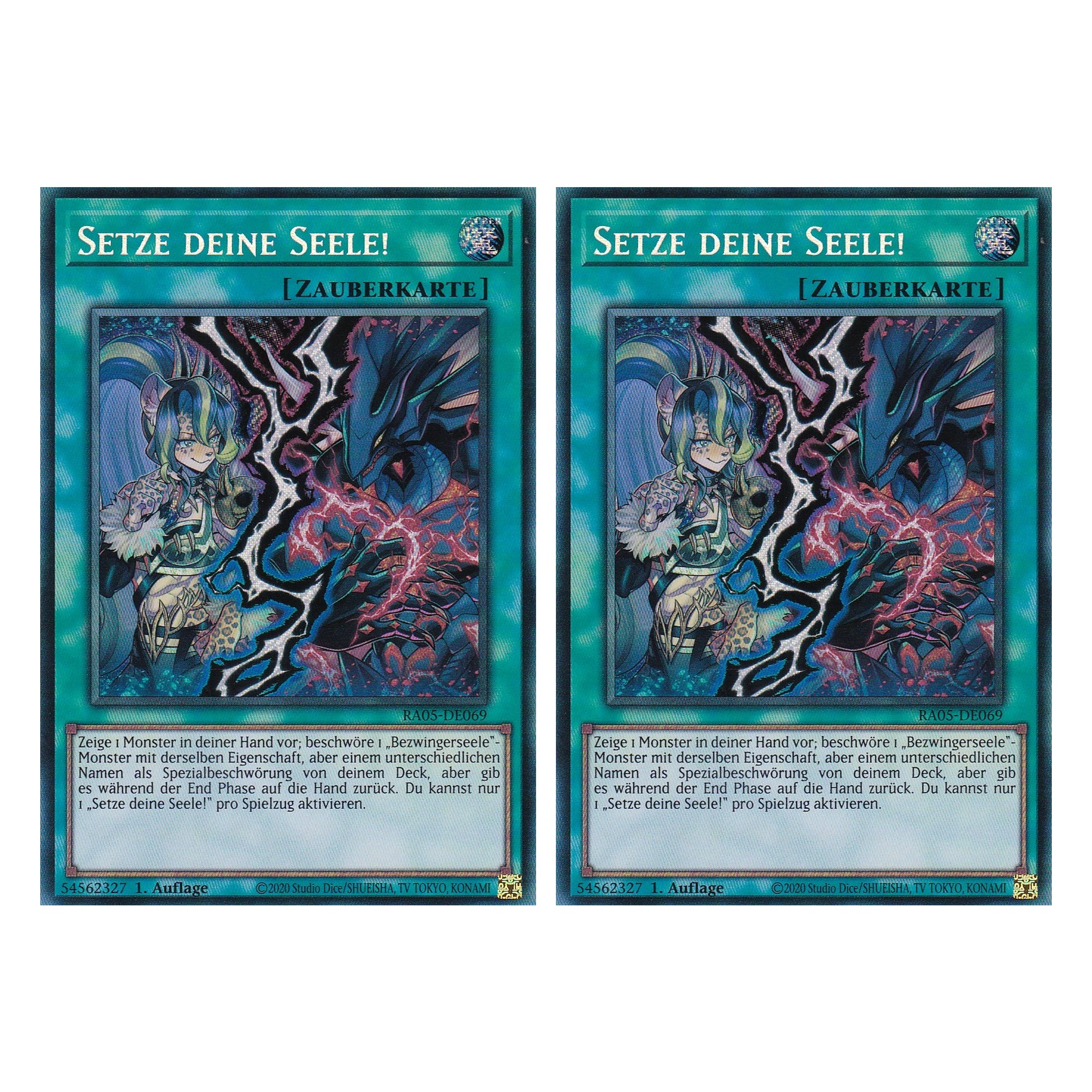 Setze deine Seele! - RA05-DE069 - Secret Rare - Deutsch - Rarity Collection 5 - Yugioh - Duo Set (2 Stück)
