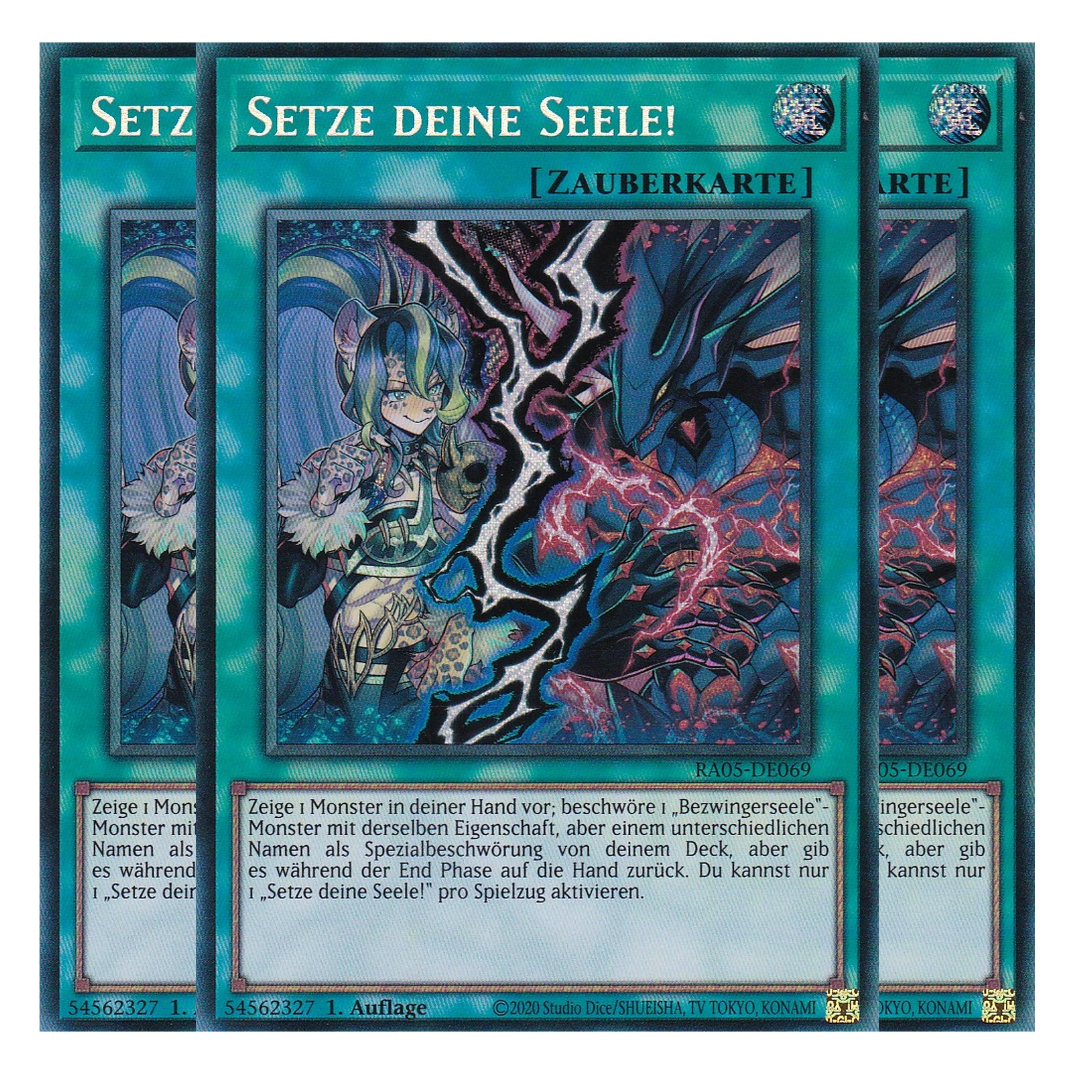 Setze deine Seele! - RA05-DE069 - Secret Rare - Deutsch - Rarity Collection 5 - Yugioh - Playset (3 Kopien)