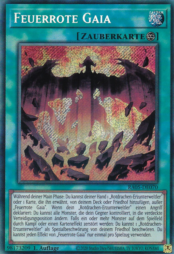 Feuerrote Gaia - RA05-DE070 - Secret Rare - Deutsch - Rarity Collection 5 - Yugioh
