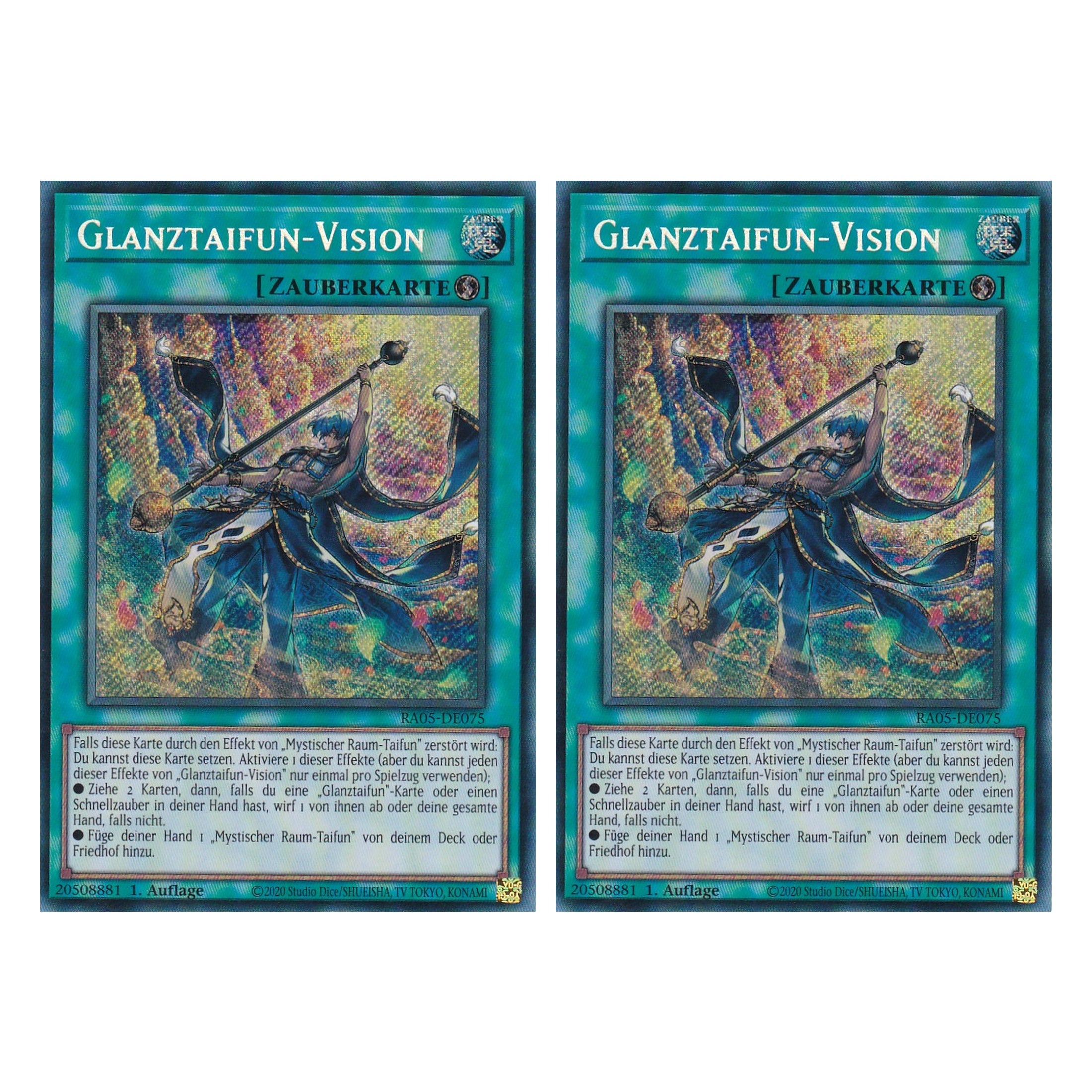 Glanztaifun-Vision - RA05-DE075 - Secret Rare - Deutsch - Rarity Collection 5 - Yugioh - Duo Set (2 Stück)