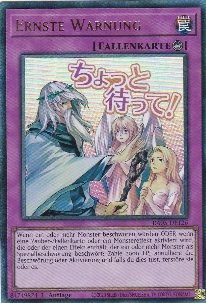 Ernste Warnung - RA05-DE126 - Ultra Rare - Deutsch - Rarity Collection 5 - Yugioh