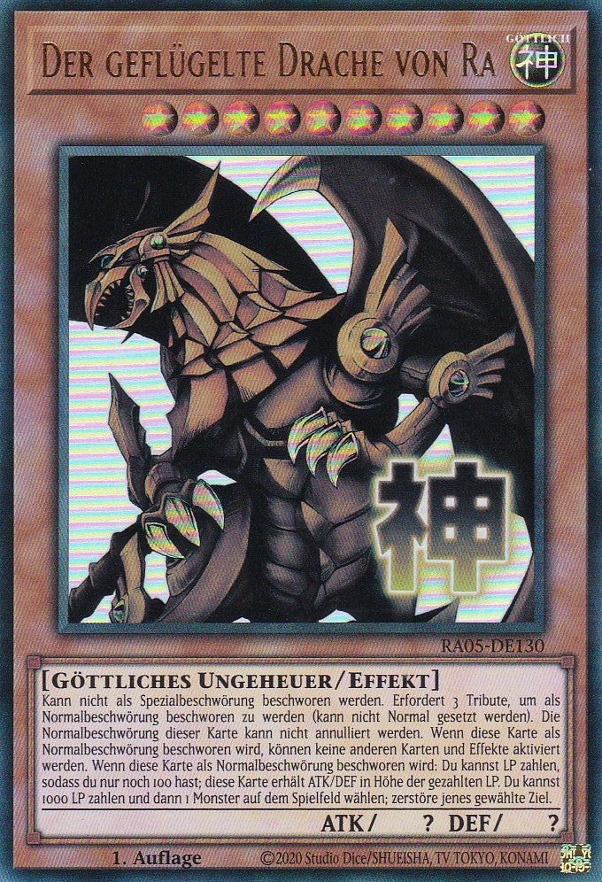 Der geflügelte Drache von Ra - RA05-DE130 - Ultra Rare - Deutsch - Rarity Collection 5 - Yugioh