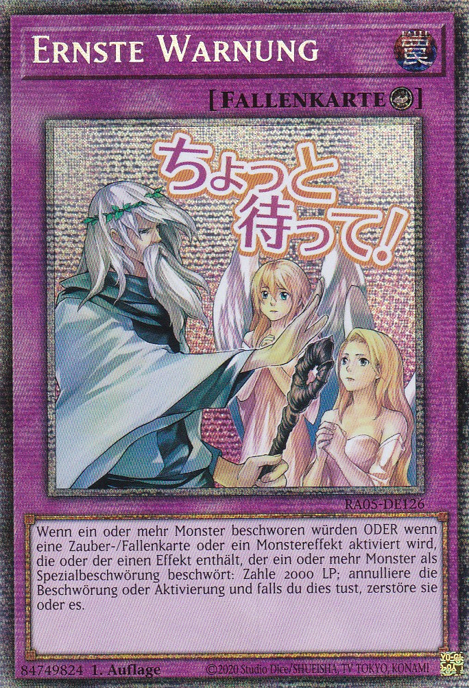 Ernste Warnung - RA05-DE126 - Starlight Rare - Deutsch - Rarity Collection 5 - Yugioh
