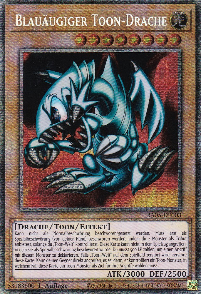Blauäugiger Toon-Drache  - RA05-DE003 - Starlight Rare - Deutsch - Rarity Collection 5 - Yugioh