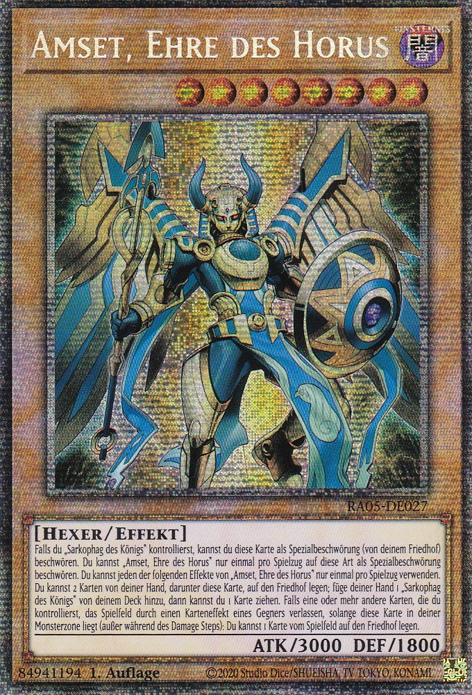 Amset, Ehre des Horus - RA05-DE027 - Starlight Rare - Deutsch - Rarity Collection 5 - Yugioh