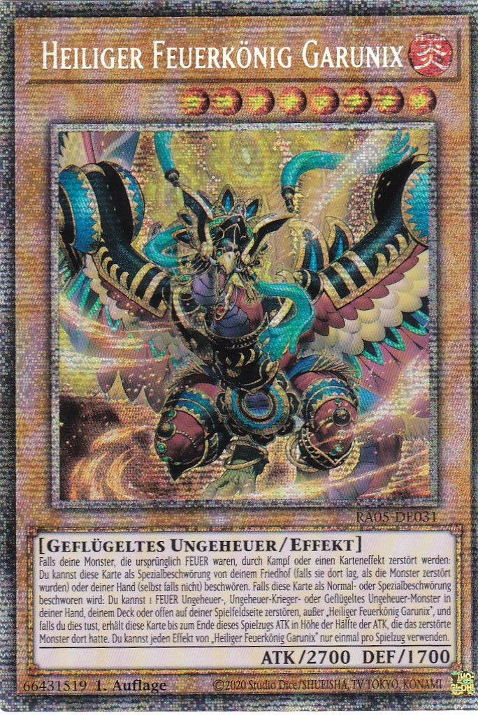 Heiliger Feuerkönig Garunix - RA05-DE031 - Starlight Rare - Deutsch - Rarity Collection 5 - Yugioh