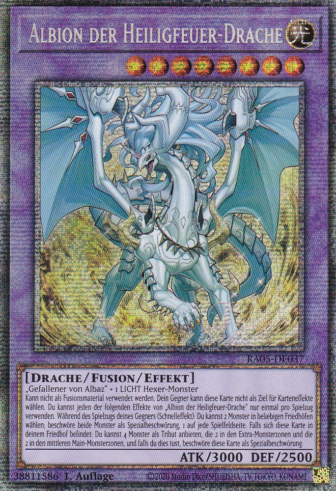 Albion der Heiligfeuer-Drache - RA05-DE037 - Starlight Rare - Deutsch - Rarity Collection 5 - Yugioh