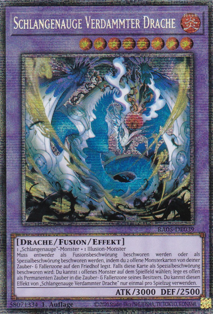 Schlangenauge Verdammter Drache - RA05-DE039 - Starlight Rare - Deutsch - Rarity Collection 5 - Yugioh