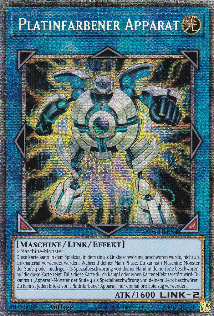 Platinfarbener Apparat - RA05-DE054 - Starlight Rare - Deutsch - Rarity Collection 5 - Yugioh