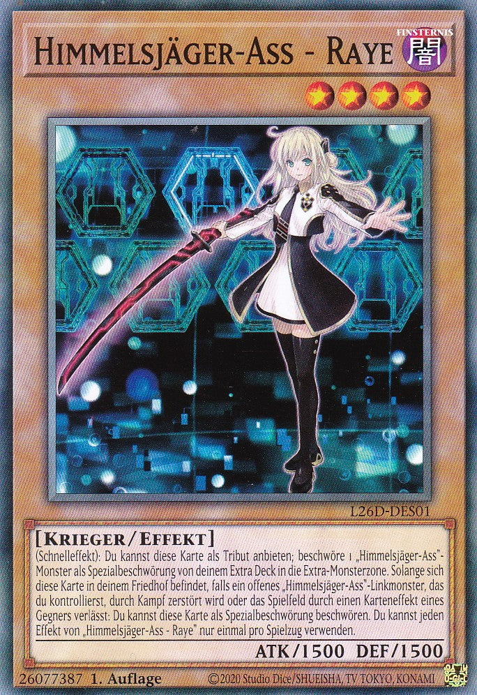 L26D-DES01 - Himmelsjäger-Ass - Raye - Common - Deutsch - Legendary Modern Decks 2026 - Yu-Gi-Oh! - mit LMS Trading Fieldcenter Karte