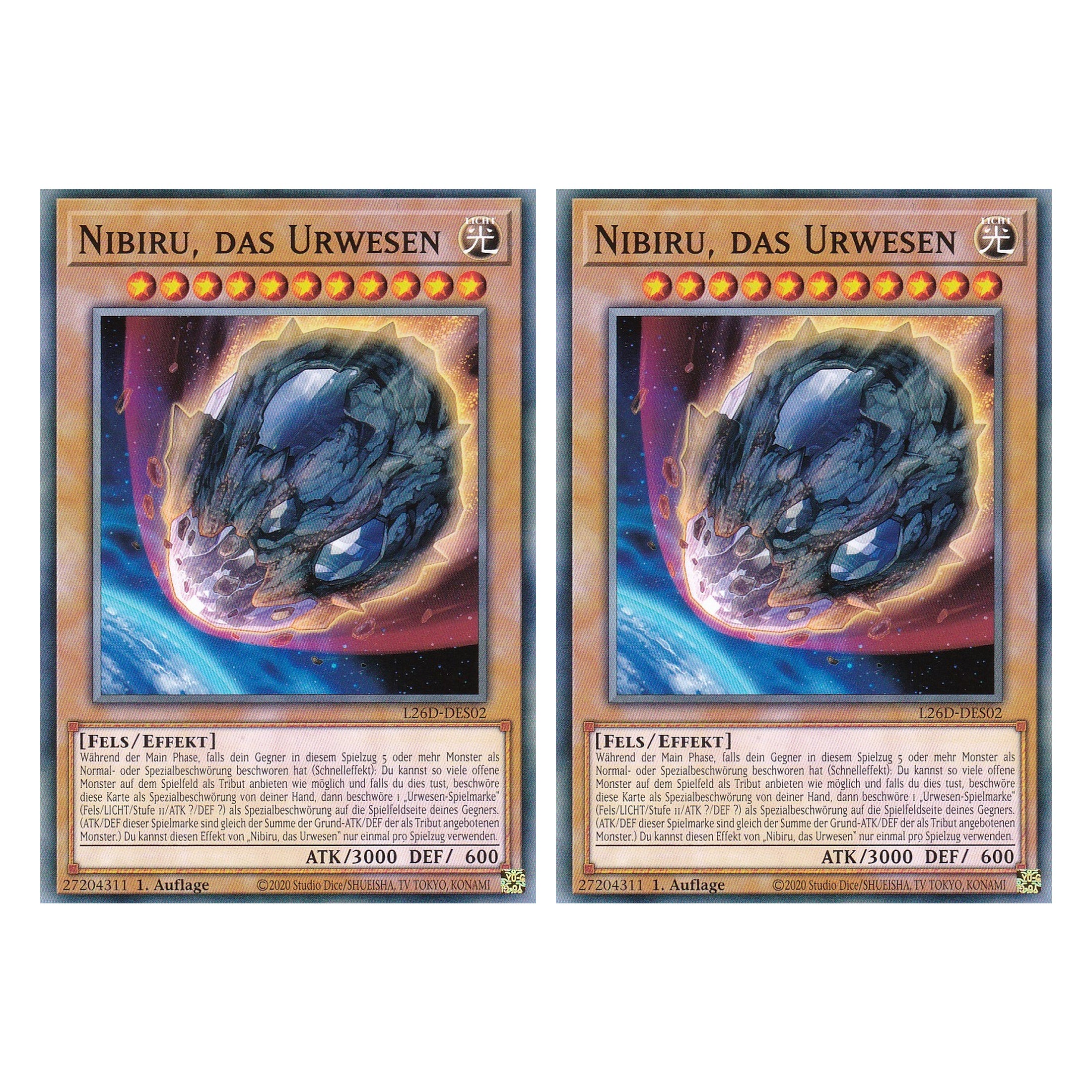 L26D-DES02 - Nibiru, das Urwesen - Common - Deutsch - 1. Auflage - Legendary Modern Decks 2026 - Duo Set (2 Stück) - Yu-Gi-Oh! - mit LMS Trading Fieldcenter Karte