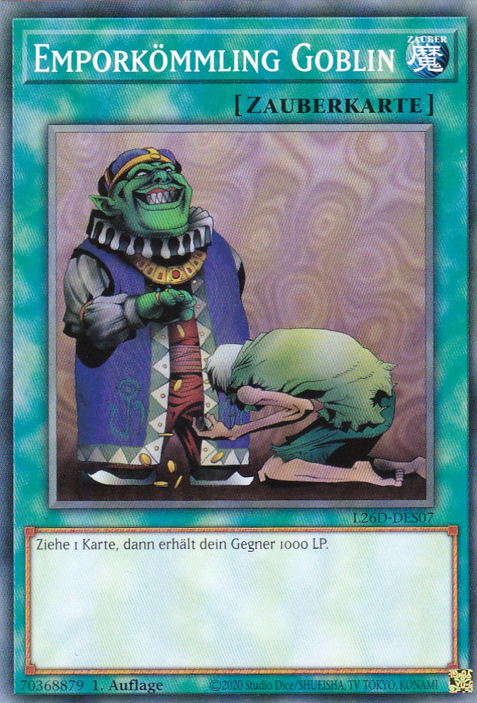 L26D-DES07 - Emporkömmling Goblin - Common - Deutsch - Legendary Modern Decks 2026 - Yu-Gi-Oh! - mit LMS Trading Fieldcenter Karte