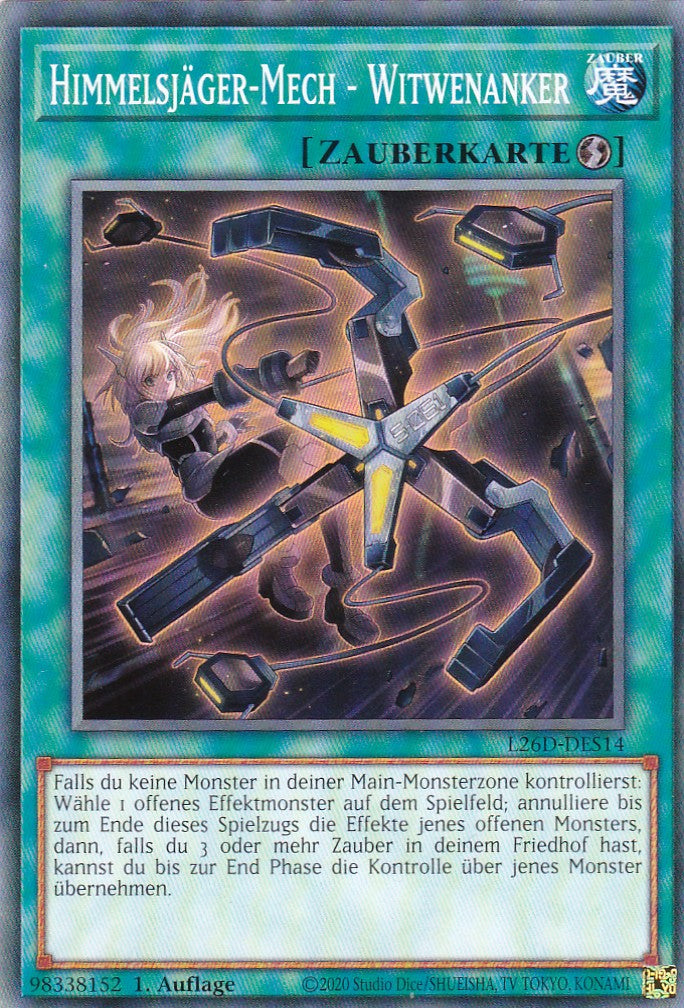 L26D-DES14 - Himmelsjäger-Mech - Witwenanker - Common - Deutsch - Legendary Modern Decks 2026 - Yu-Gi-Oh! - mit LMS Trading Fieldcenter Karte