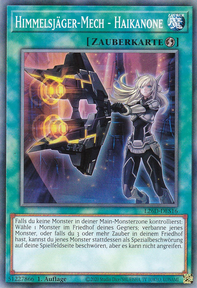 L26D-DES16 - Himmelsjäger-Mech - Haikanone - Common - Deutsch - Legendary Modern Decks 2026 - Yu-Gi-Oh! - mit LMS Trading Fieldcenter Karte
