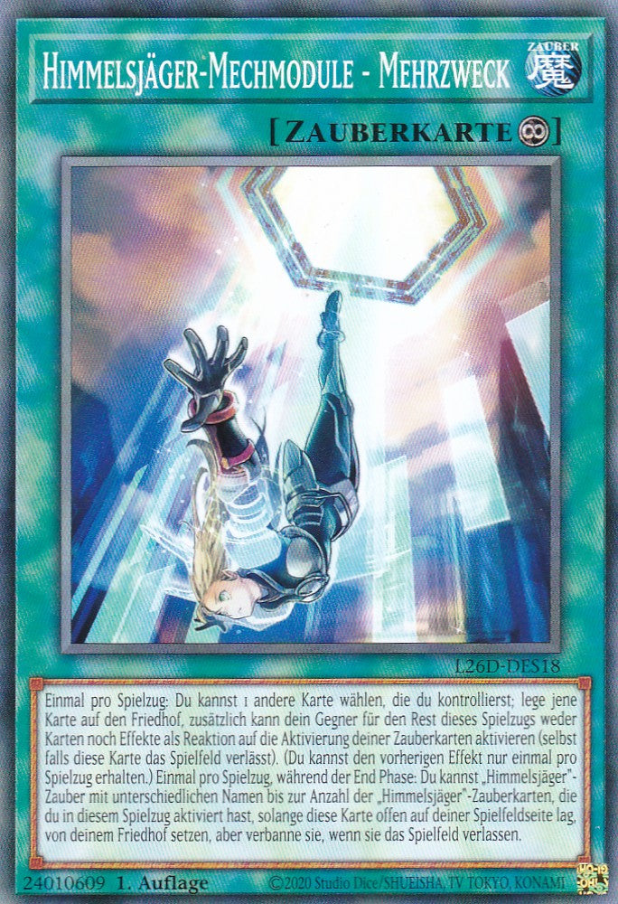 L26D-DES18 - Himmelsjäger-Mechmodule - Mehrzweck - Common - Deutsch - Legendary Modern Decks 2026 - Yu-Gi-Oh! - mit LMS Trading Fieldcenter Karte