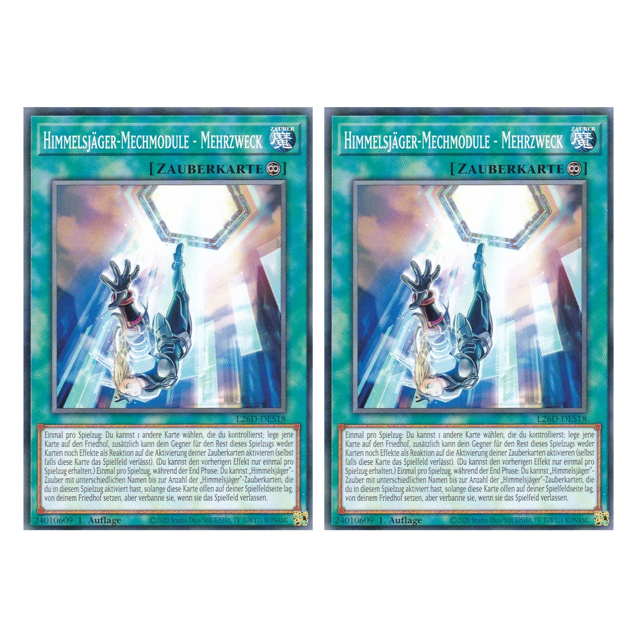L26D-DES18 - Himmelsjäger-Mechmodule - Mehrzweck - Common - Deutsch - 1. Auflage - Legendary Modern Decks 2026 - Duo Set (2 Stück) - Yu-Gi-Oh! - mit LMS Trading Fieldcenter Karte