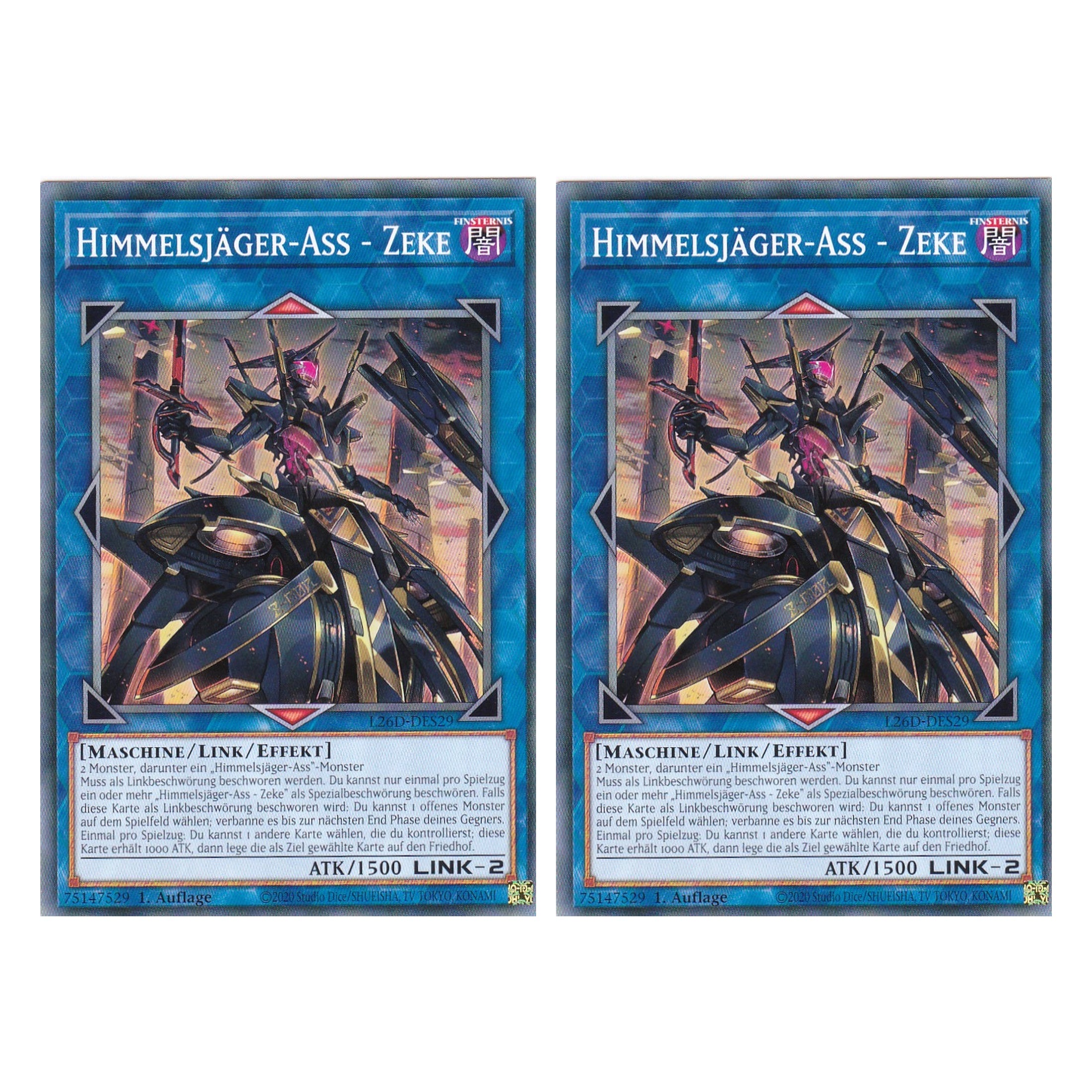L26D-DES29 - Himmelsjäger-Ass - Zeke - Common - Deutsch - 1. Auflage - Legendary Modern Decks 2026 - Duo Set (2 Stück) - Yu-Gi-Oh! - mit LMS Trading Fieldcenter Karte