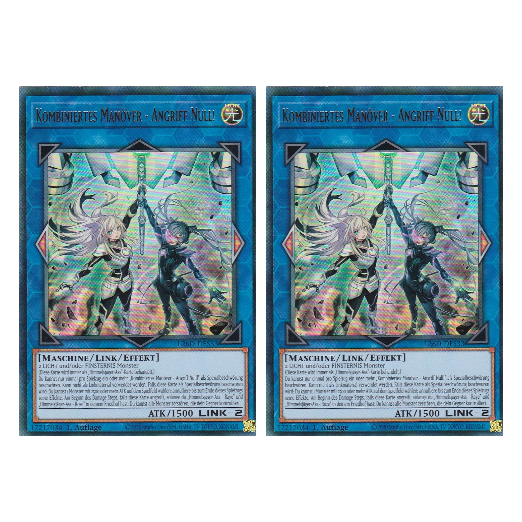 L26D-DES33 - Kombiniertes Manöver - Angriff Null! - Ultra Rare - Deutsch - 1. Auflage - Legendary Modern Decks 2026 - Duo Set (2 Stück) - Yu-Gi-Oh! - mit LMS Trading Fieldcenter Karte