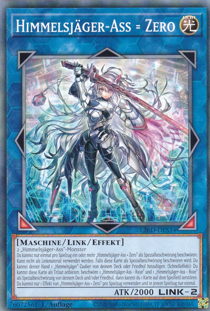 L26D-DES34 - Himmelsjäger-Ass = Zero - Common - Deutsch - Legendary Modern Decks 2026 - Yu-Gi-Oh! - mit LMS Trading Fieldcenter Karte