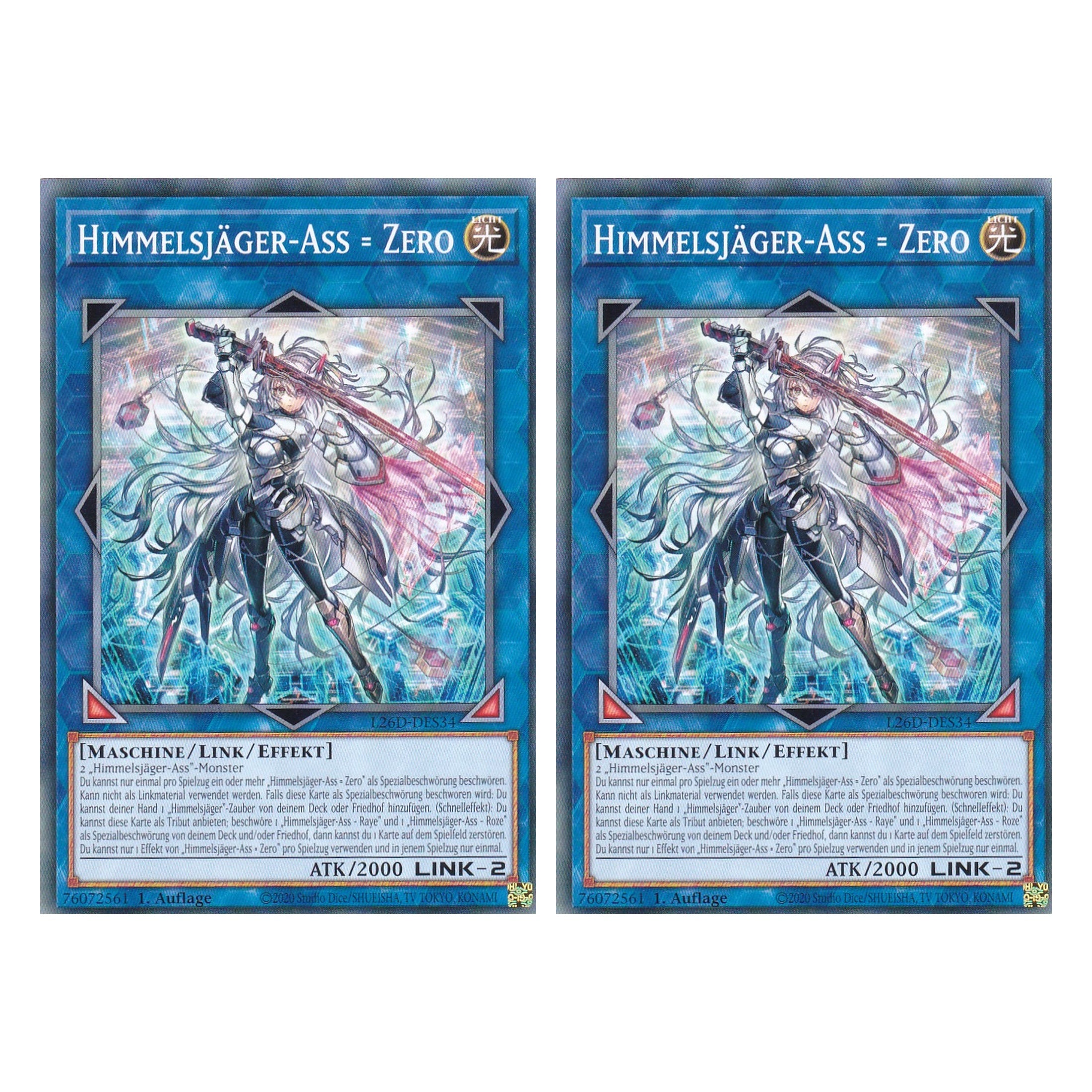 L26D-DES34 - Himmelsjäger-Ass = Zero - Common - Deutsch - 1. Auflage - Legendary Modern Decks 2026 - Duo Set (2 Stück) - Yu-Gi-Oh! - mit LMS Trading Fieldcenter Karte
