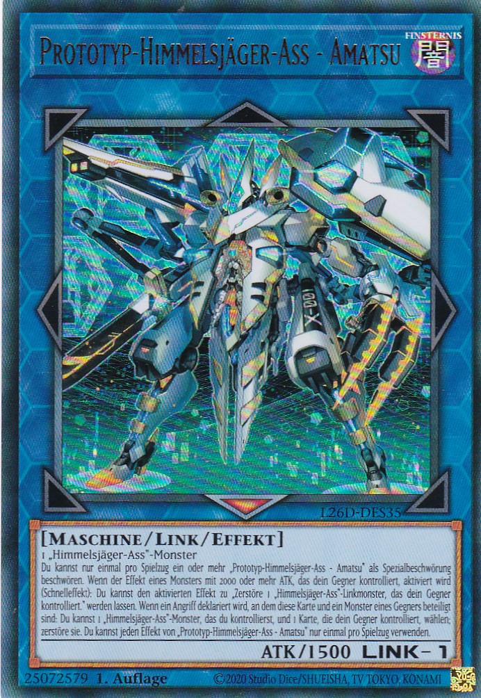 L26D-DES35 - Prototyp-Himmelsjäger-Ass - Amatsu - Ultra Rare - Deutsch - Legendary Modern Decks 2026 - Yu-Gi-Oh! - mit LMS Trading Fieldcenter Karte