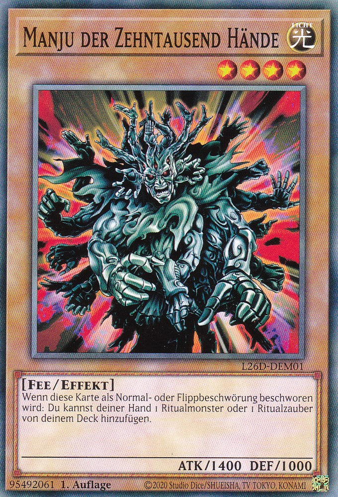 L26D-DEM01 - Manju der Zehntausend Hände - Common - Deutsch - Legendary Modern Decks 2026 - Yu-Gi-Oh! - mit LMS Trading Fieldcenter Karte