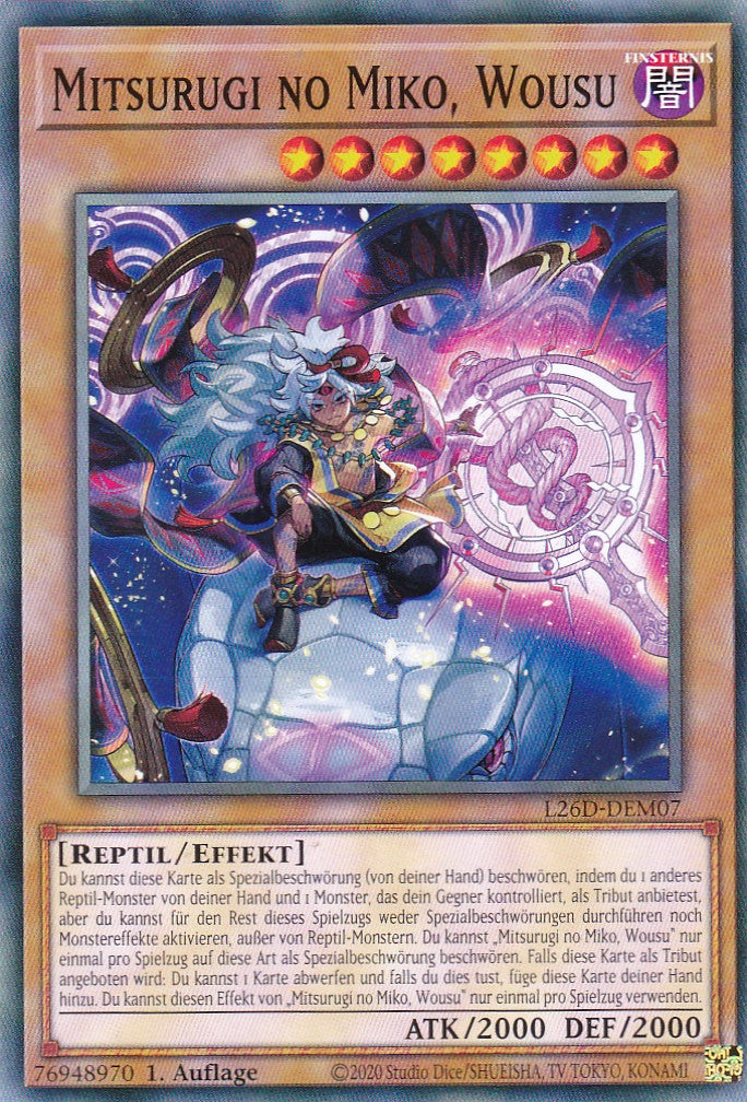 L26D-DEM07 - Mitsurugi no Miko, Wousu - Common - Deutsch - Legendary Modern Decks 2026 - Yu-Gi-Oh! - mit LMS Trading Fieldcenter Karte