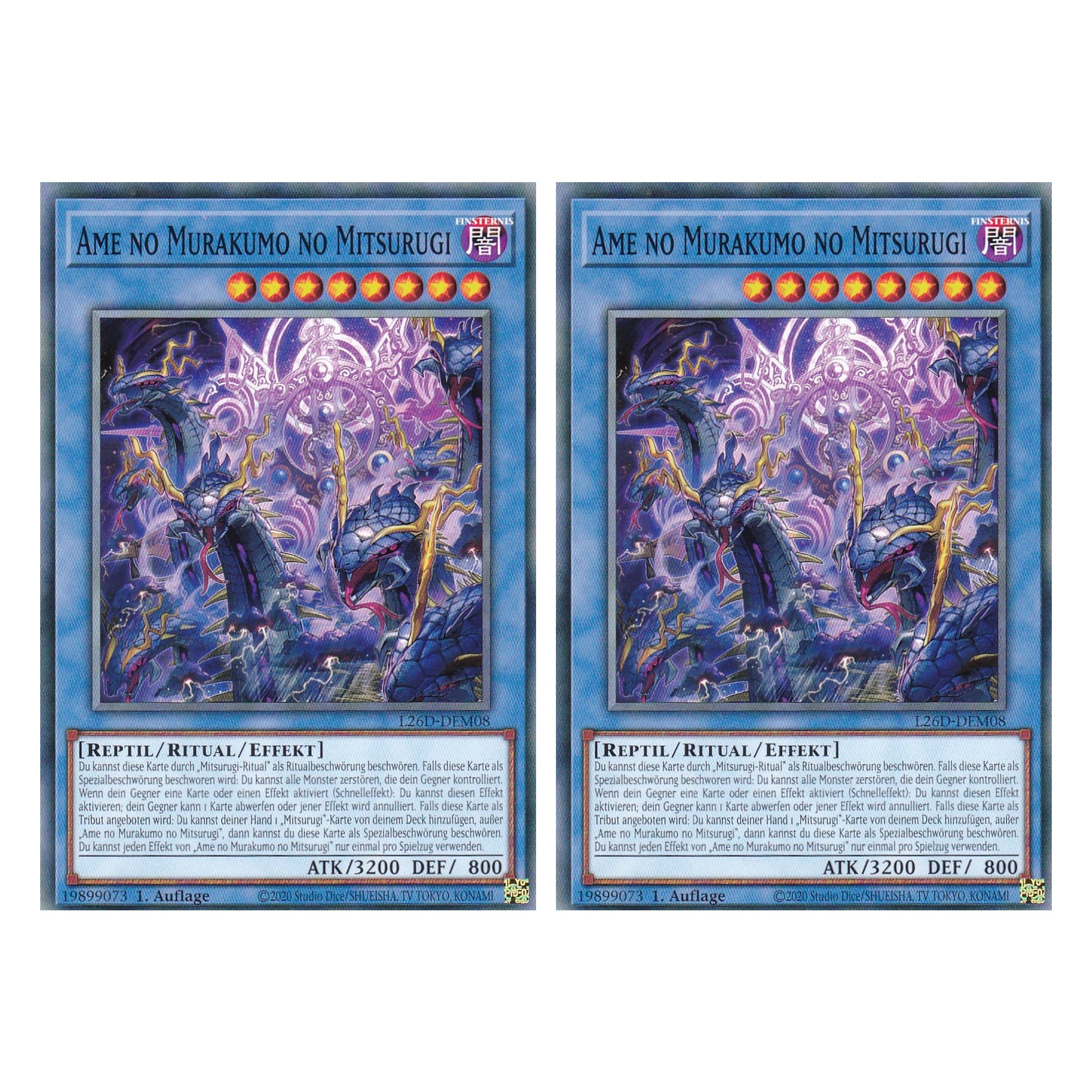 L26D-DEM08 - Ame no Murakumo no Mitsurugi - Common - Deutsch - 1. Auflage - Legendary Modern Decks 2026 - Duo Set (2 Stück) - Yu-Gi-Oh! - mit LMS Trading Fieldcenter Karte