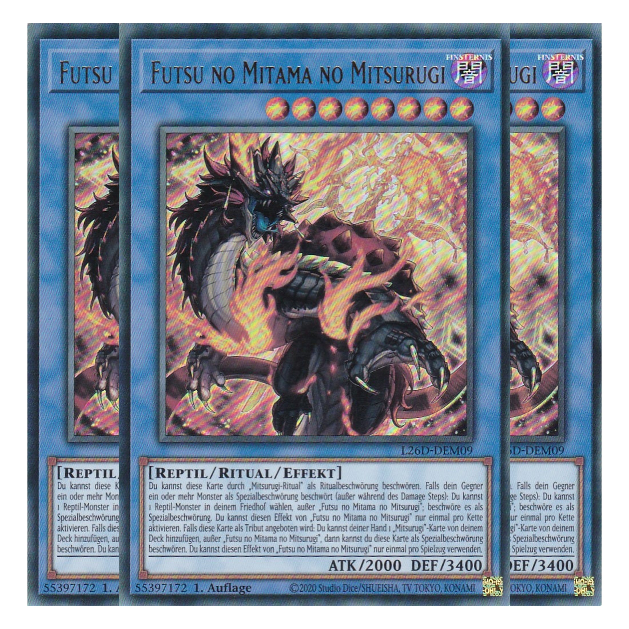 L26D-DEM09 - Futsu no Mitama no Mitsurugi - Ultra Rare - Deutsch - 1. Auflage - Legendary Modern Decks 2026 - Playset (3 Kopien) - Yu-Gi-Oh! - mit LMS Trading Fieldcenter Karte