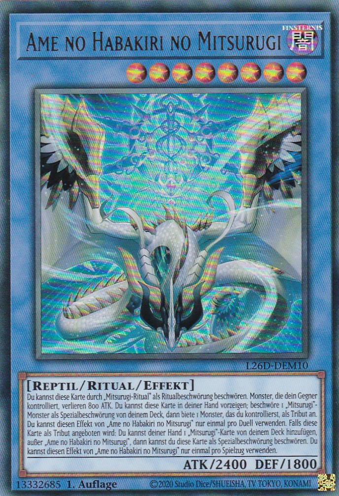 L26D-DEM10 - Ame no Habakiri no Mitsurugi - Ultra Rare - Deutsch - Legendary Modern Decks 2026 - Yu-Gi-Oh! - mit LMS Trading Fieldcenter Karte