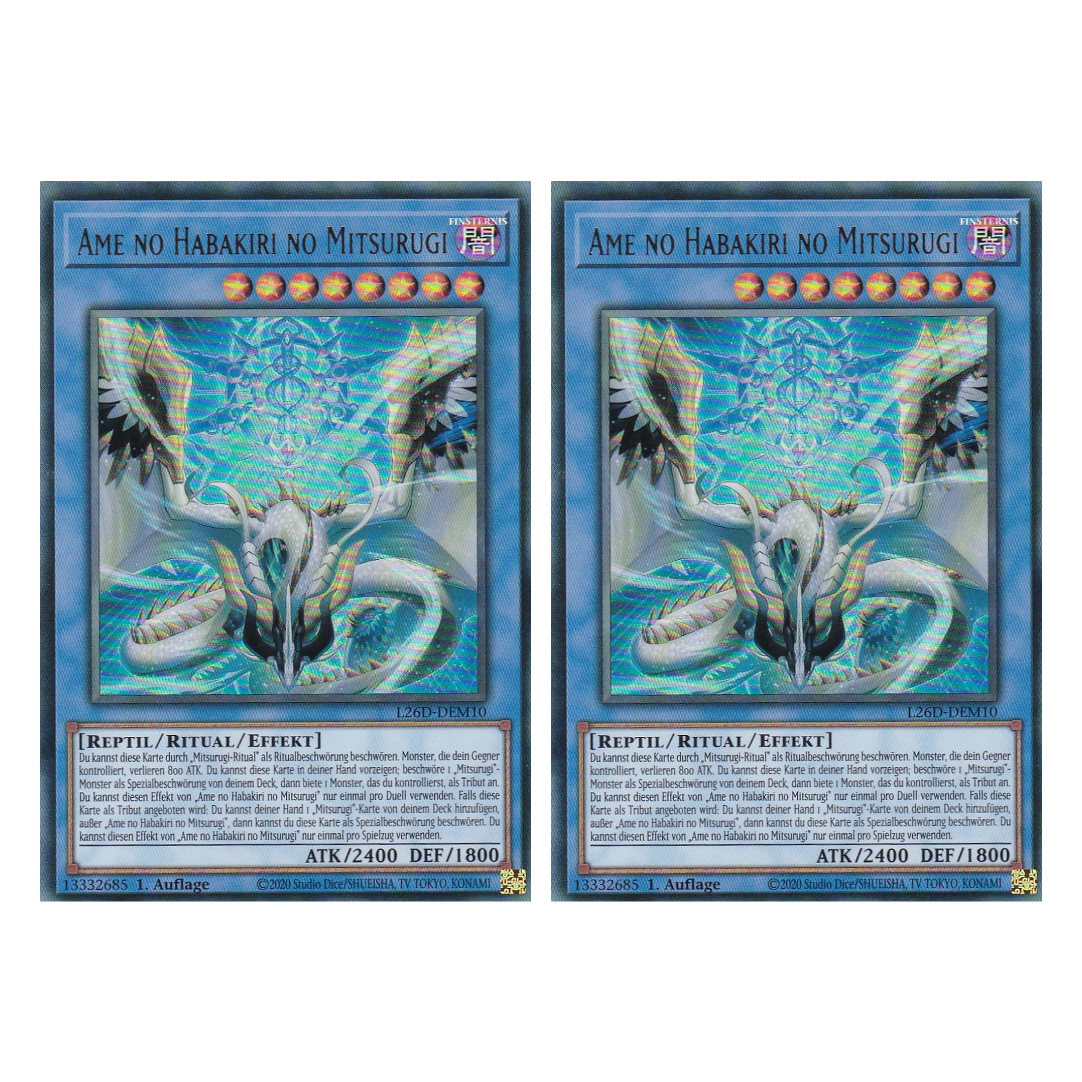L26D-DEM10 - Ame no Habakiri no Mitsurugi - Ultra Rare - Deutsch - 1. Auflage - Legendary Modern Decks 2026 - Duo Set (2 Stück) - Yu-Gi-Oh! - mit LMS Trading Fieldcenter Karte