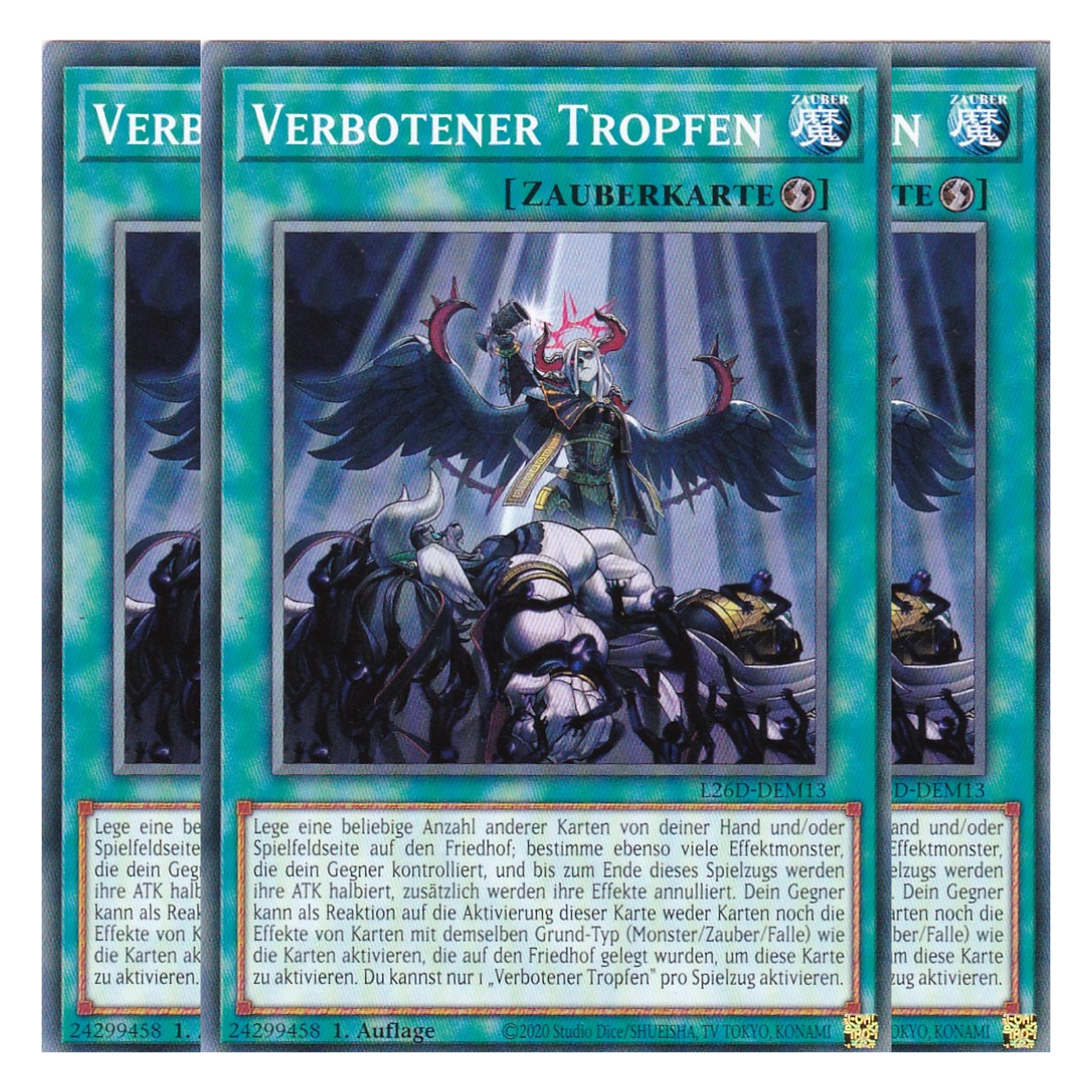 L26D-DEM13 - Verbotener Tropfen - Common - Deutsch - 1. Auflage - Legendary Modern Decks 2026 - Playset (3 Kopien) - Yu-Gi-Oh! - mit LMS Trading Fieldcenter Karte