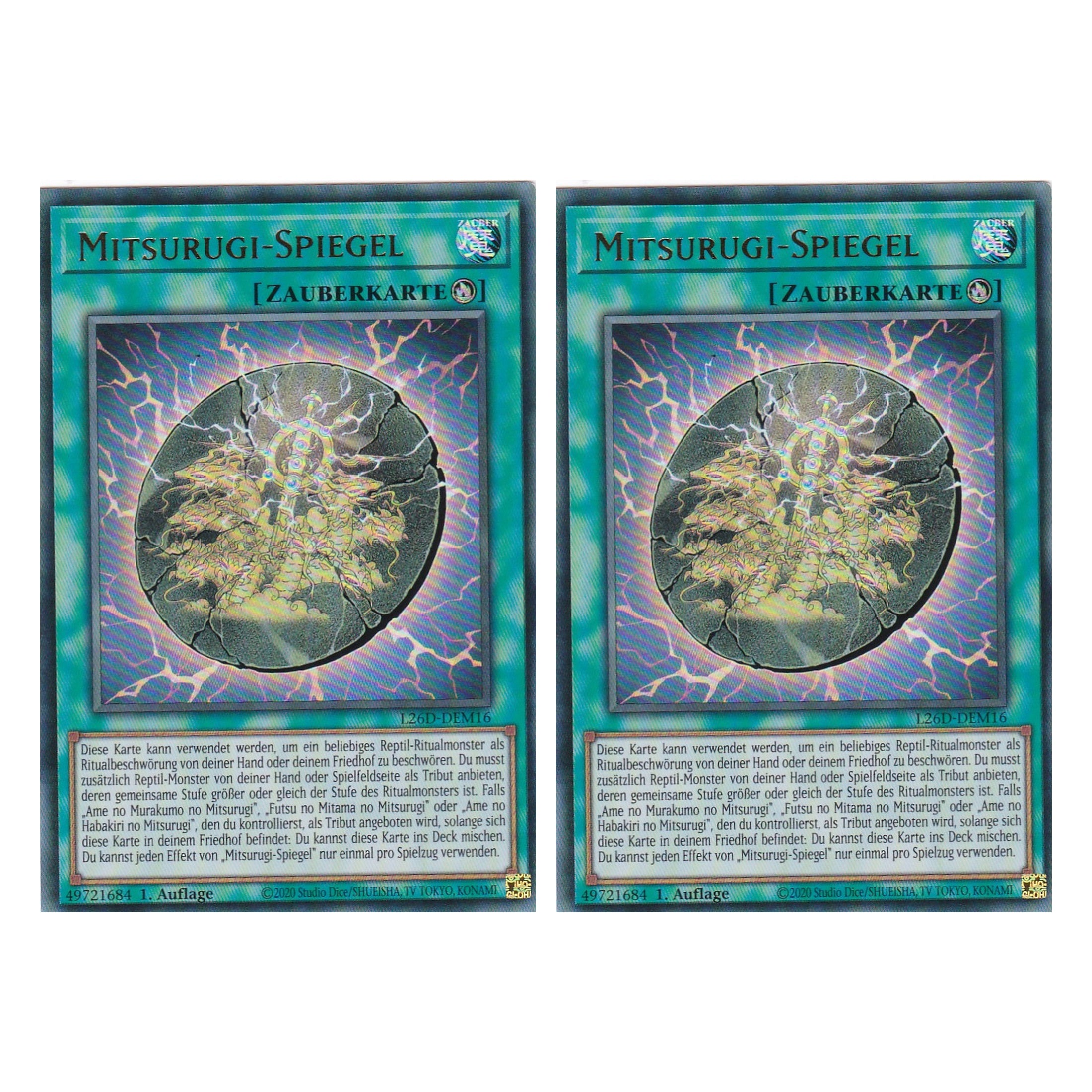 L26D-DEM16 - Mitsurugi-Spiegel - Ultra Rare - Deutsch - 1. Auflage - Legendary Modern Decks 2026 - Duo Set (2 Stück) - Yu-Gi-Oh! - mit LMS Trading Fieldcenter Karte