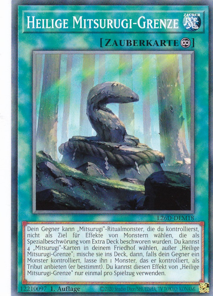 L26D-DEM18 - Heilige Mitsurugi-Grenze - Common - Deutsch - Legendary Modern Decks 2026 - Yu-Gi-Oh! - mit LMS Trading Fieldcenter Karte