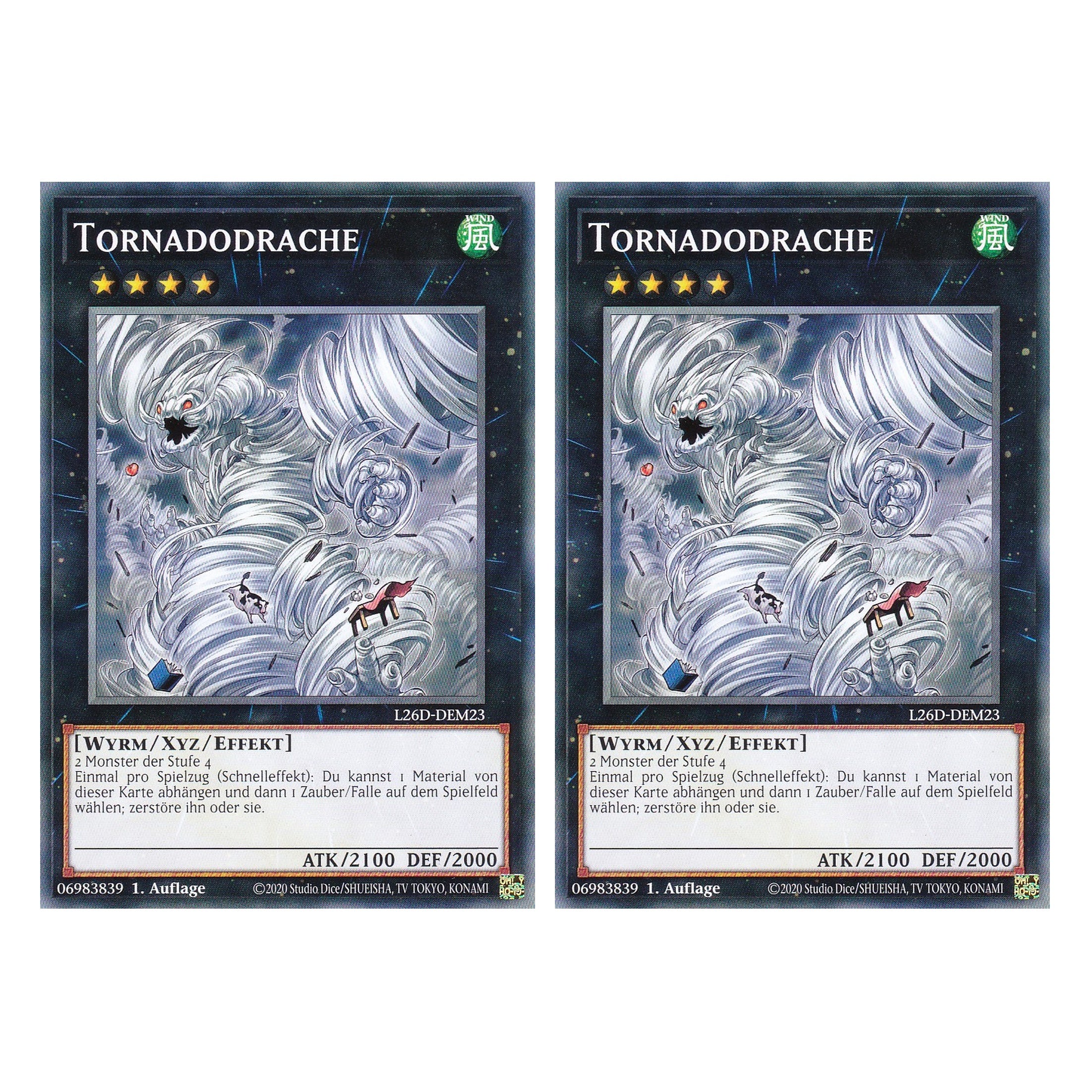 L26D-DEM23 - Tornadodrache - Common - Deutsch - 1. Auflage - Legendary Modern Decks 2026 - Duo Set (2 Stück) - Yu-Gi-Oh! - mit LMS Trading Fieldcenter Karte