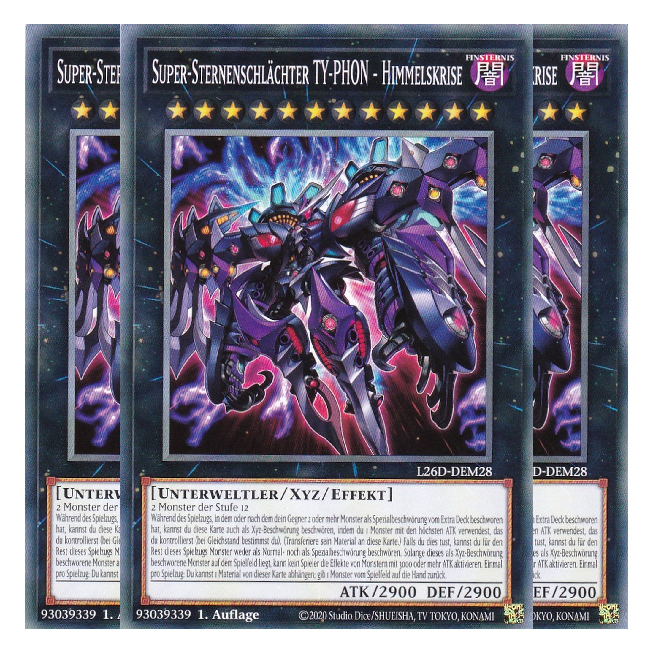 L26D-DEM28 - Super-Sternenschlächter TY-PHON - Himmelskrise - Common - Deutsch - 1. Auflage - Legendary Modern Decks 2026 - Playset (3 Kopien) - Yu-Gi-Oh! - mit LMS Trading Fieldcenter Karte