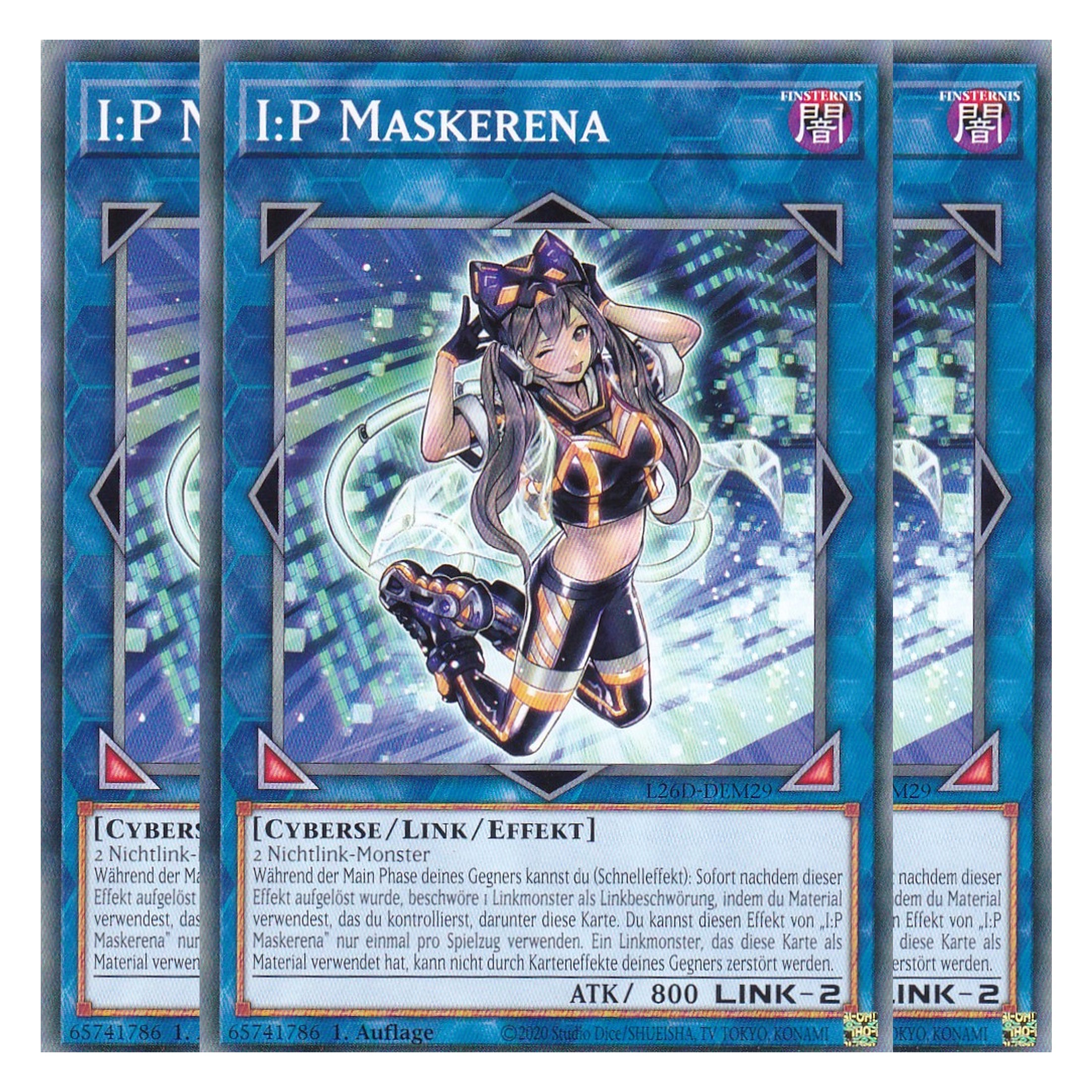 L26D-DEM29 - I:P Maskerena - Common - Deutsch - 1. Auflage - Legendary Modern Decks 2026 - Playset (3 Kopien) - Yu-Gi-Oh! - mit LMS Trading Fieldcenter Karte