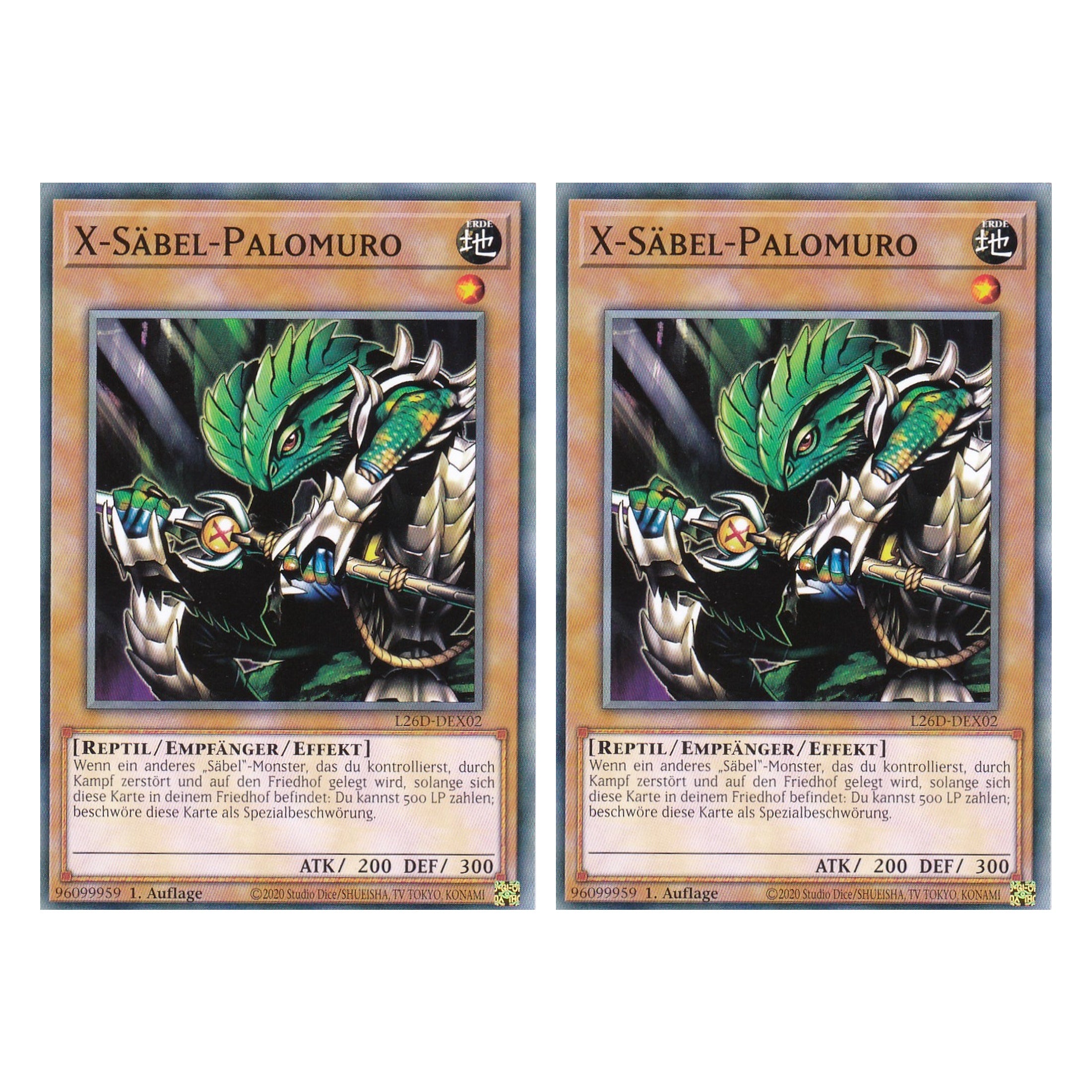 L26D-DEX02 - X-Säbel-Palomuro - Common - Deutsch - 1. Auflage - Legendary Modern Decks 2026 - Duo Set (2 Stück) - Yu-Gi-Oh! - mit LMS Trading Fieldcenter Karte