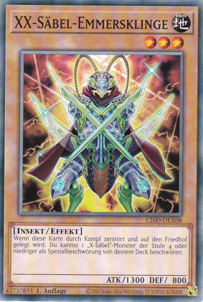 L26D-DEX08 - XX-Säbel-Emmersklinge - Common - Deutsch - Legendary Modern Decks 2026 - Yu-Gi-Oh! - mit LMS Trading Fieldcenter Karte