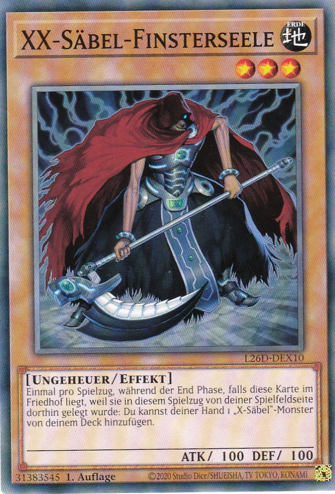 L26D-DEX10 - XX-Säbel-Finsterseele - Common - Deutsch - Legendary Modern Decks 2026 - Yu-Gi-Oh! - mit LMS Trading Fieldcenter Karte