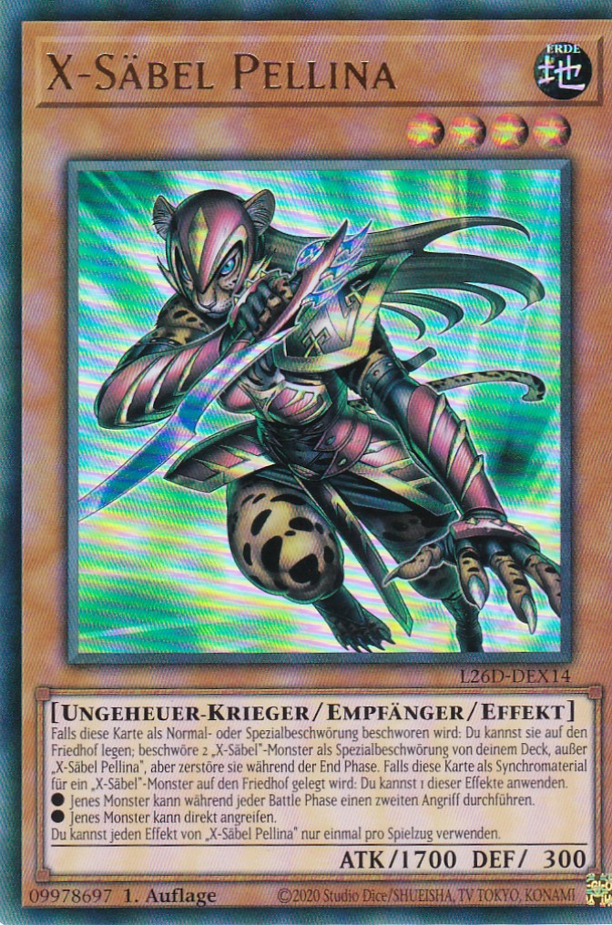 L26D-DEX14 - X-Säbel Pellina - Ultra Rare - Deutsch - Legendary Modern Decks 2026 - Yu-Gi-Oh! - mit LMS Trading Fieldcenter Karte