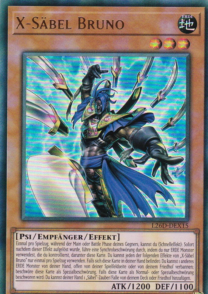 L26D-DEX15 - X-Säbel Bruno - Ultra Rare - Deutsch - Legendary Modern Decks 2026 - Yu-Gi-Oh! - mit LMS Trading Fieldcenter Karte