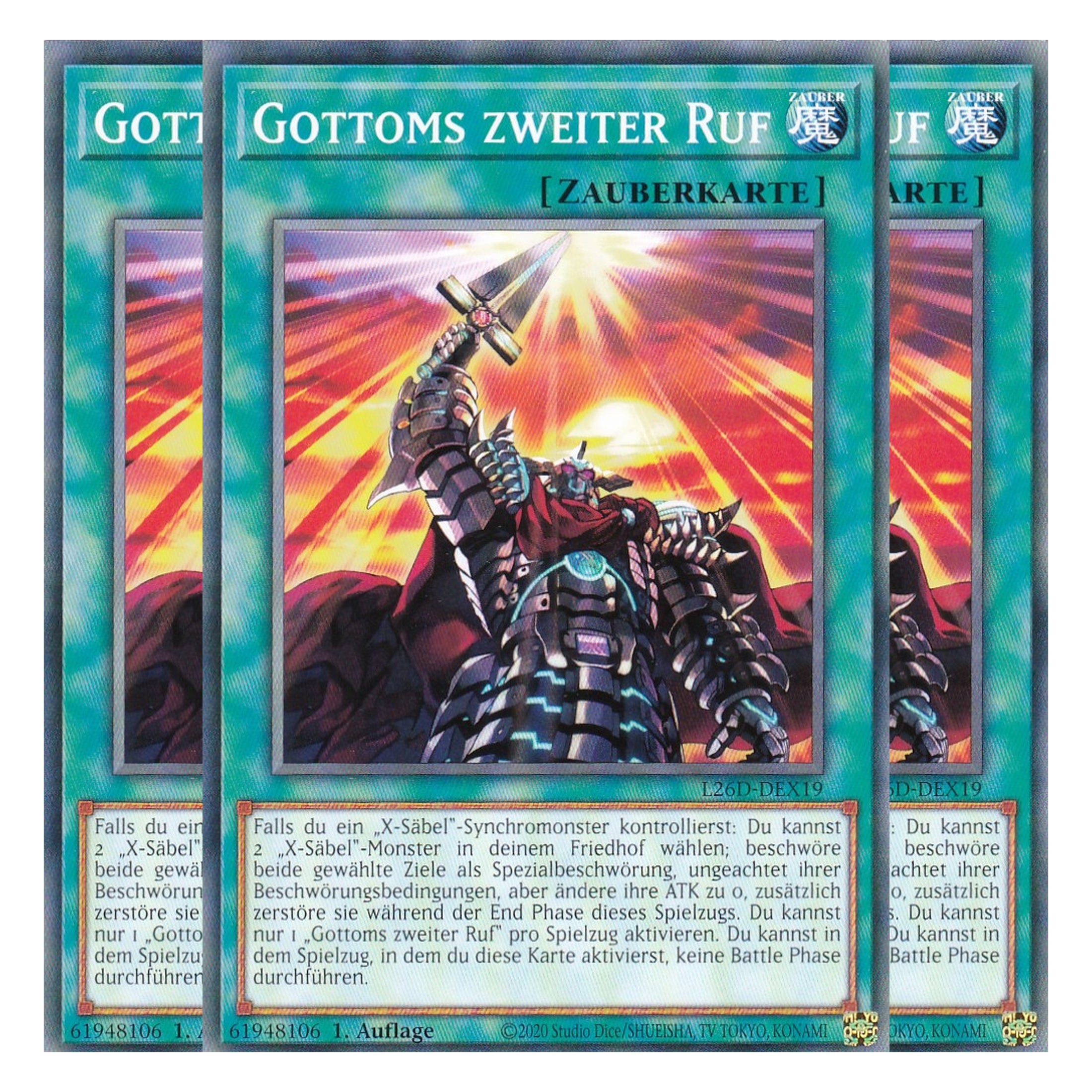 L26D-DEX19 - Gottoms zweiter Ruf - Common - Deutsch - 1. Auflage - Legendary Modern Decks 2026 - Playset (3 Kopien) - Yu-Gi-Oh! - mit LMS Trading Fieldcenter Karte