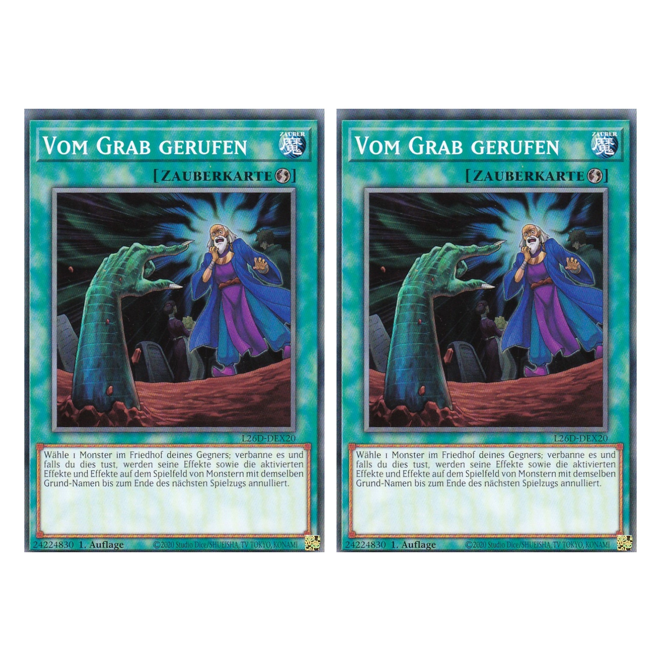 L26D-DEX20 - Vom Grab gerufen - Common - Deutsch - 1. Auflage - Legendary Modern Decks 2026 - Duo Set (2 Stück) - Yu-Gi-Oh! - mit LMS Trading Fieldcenter Karte