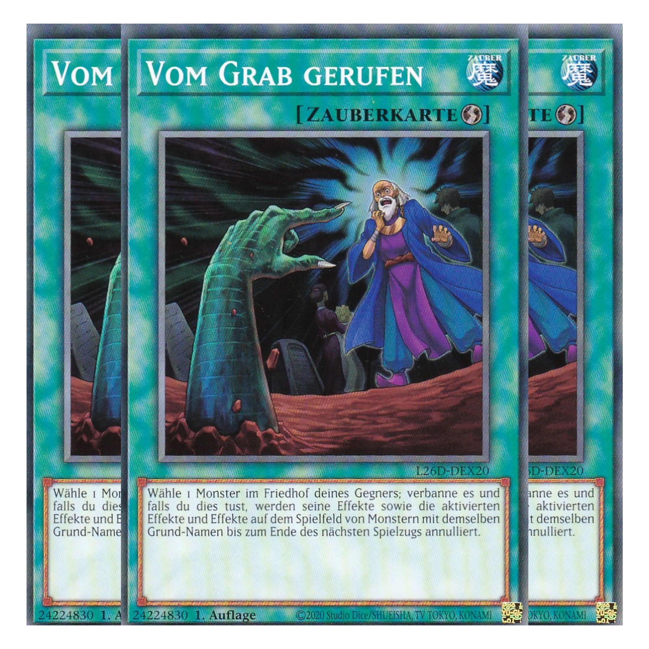 L26D-DEX20 - Vom Grab gerufen - Common - Deutsch - 1. Auflage - Legendary Modern Decks 2026 - Playset (3 Kopien) - Yu-Gi-Oh! - mit LMS Trading Fieldcenter Karte
